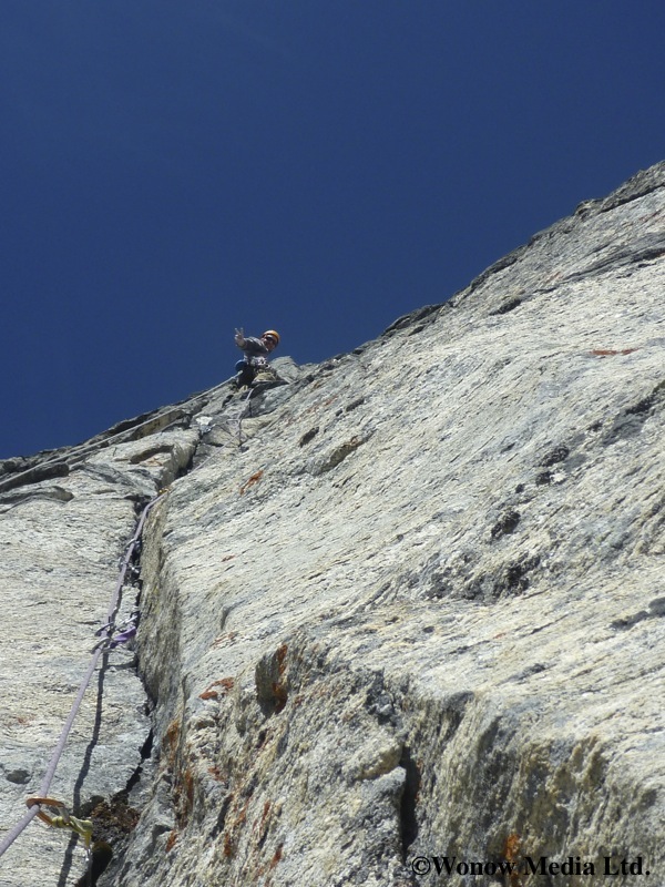 Dave on the crux pitch